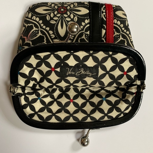 Vera Bradley Black and Red Floral Clutch - Picture 4 of 6
